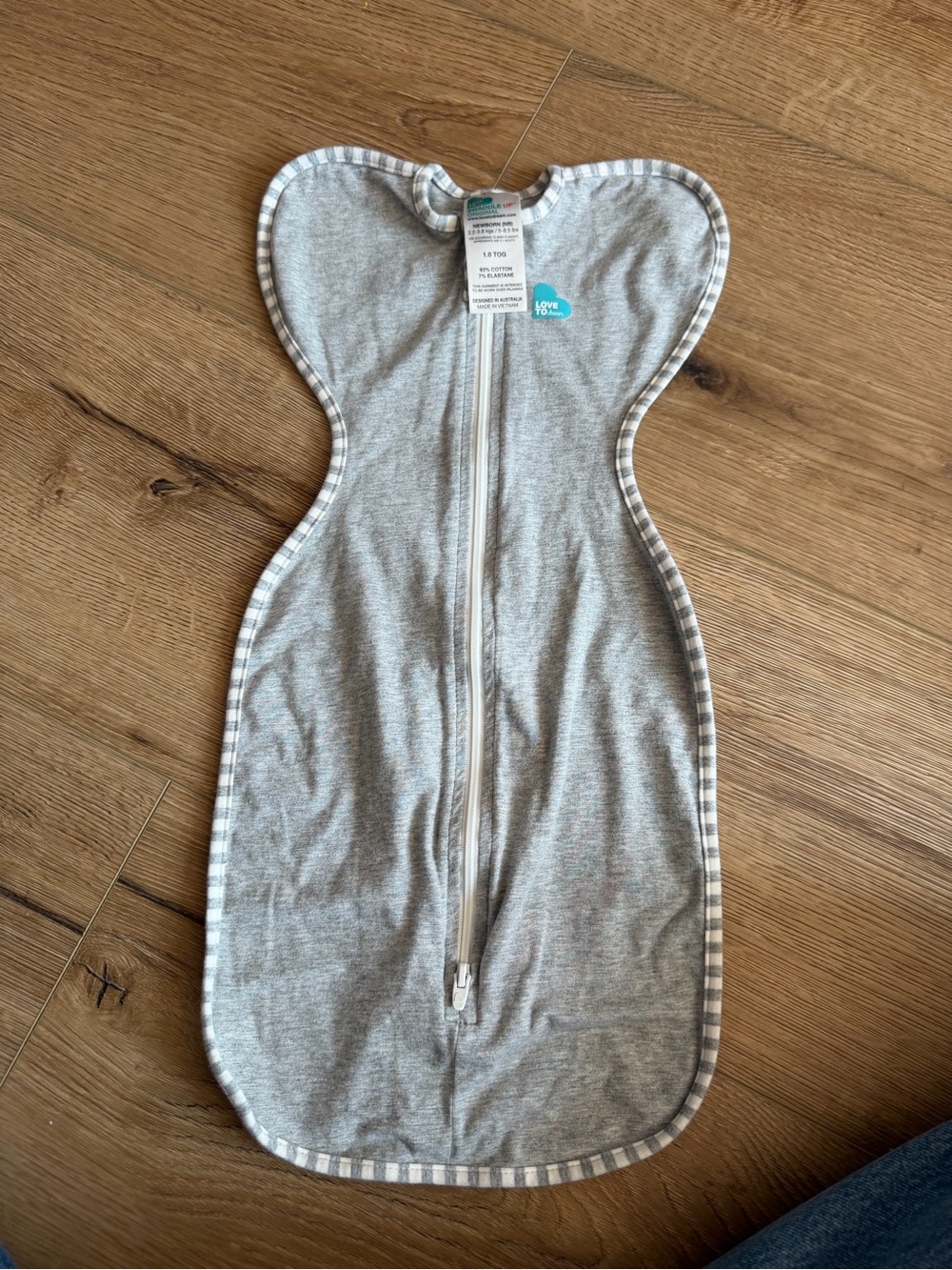 Baby Swaddle Sleep Sack - Gray Zip-Front newborn